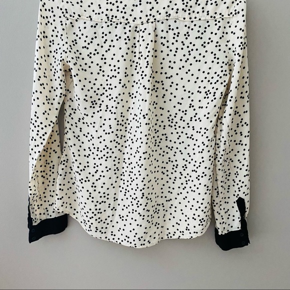 Maeve by Anthro. Polkadot Button Up Cream/Black Sz 2 - Picture 9 of 9